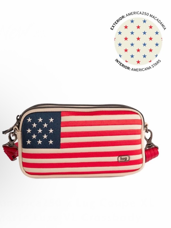 lug Handbags - Lug Americana Stars Crossbody Bag in Red, White & Blue with Macadamia Trim